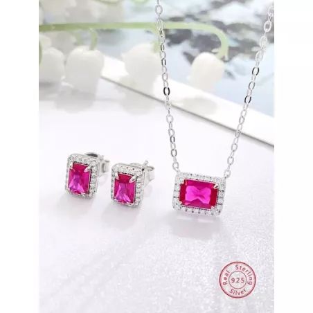 3 piezas dulce con versátil plata 925 & zirconia cúbica Pendientes con Set collar , adecuado para diariamente desplazamientos ,