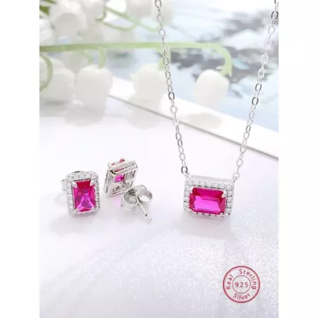 3 piezas dulce con versátil plata 925 & zirconia cúbica Pendientes con Set collar , adecuado para diariamente desplazamientos ,