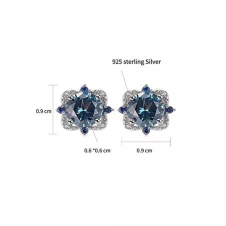 4 piezas/set Conjunto de joyería de plata con decoración de circonita cúbica, regalo para mujer