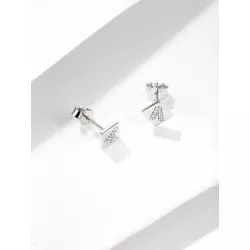 plata de ley 925 & zirconia cúbica embutido Set joya : 1 par de con letra A Pendientes de tachuela & 1 Collar