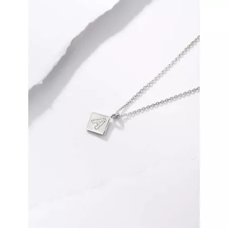 plata de ley 925 & zirconia cúbica embutido Set joya : 1 par de con letra A Pendientes de tachuela & 1 Collar