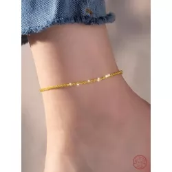 1 pieza Pulsera tobillera de moda minimalista plata para mujeres para decoración diaria