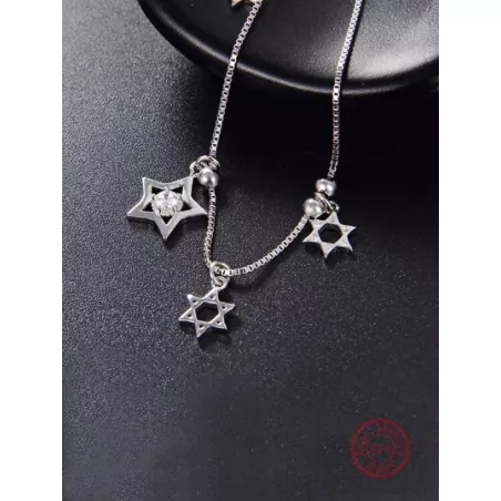 1 pieza Pulsera tobillera dulce & versátil plata 925 & zirconia cúbica con diseño de estrella adecuado para de mujeres uso diari