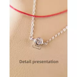 1 pieza S925 plata de moda zirconia cúbica adorno rojo Cuerda Cadena de pie diseñado para de mujeres uso diario