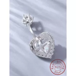 Anillo de vientre zirconia cúbica con adorno de corazón