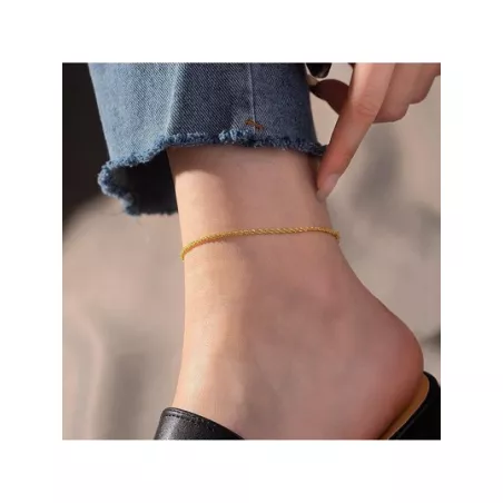 1 pieza Pulsera tobillera de moda minimalista plata esterlina para mujeres para regalo