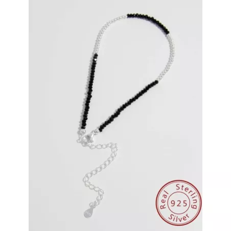 1 pieza Pulsera tobillera minimalista negro & blanco cuenta plata esterlina para mujeres para verano vacación fiesta playa