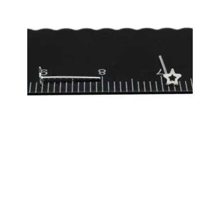 12 piezas/set Perno nariz con diseño de estrella plata esterlina