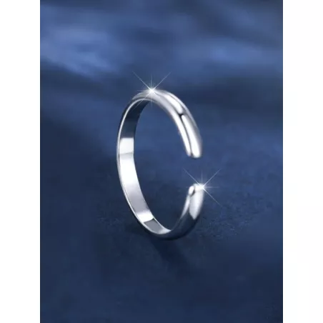 Anillo de dedo abierto minimalista plata esterlina