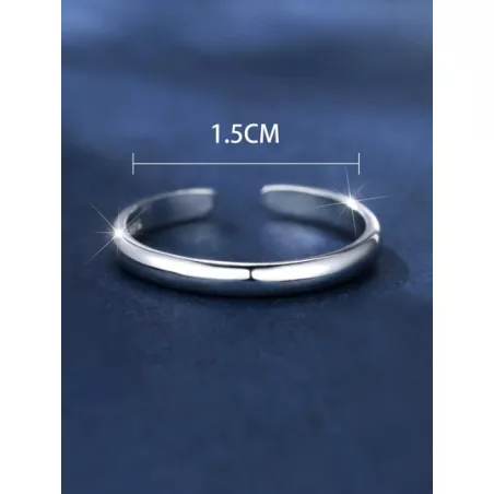 Anillo de dedo abierto minimalista plata esterlina