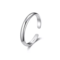Anillo de dedo abierto minimalista plata esterlina