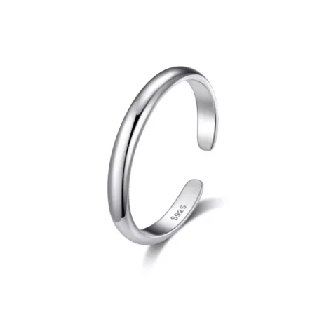 Anillo de dedo abierto minimalista plata esterlina