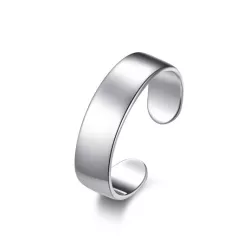 Anillo de dedo abierto minimalista plata esterlina