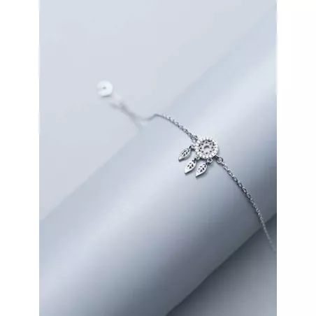 Pulsera S925 plata esterlina hoja para mujeres , moda con cadena estilo , boda & regalo de cumpleaños