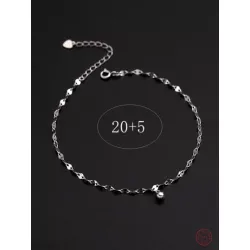 1 pieza Pulsera tobillera moda con diseño de cuenta plata esterlina para mujeres para regalo