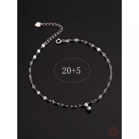 1 pieza Pulsera tobillera moda con diseño de cuenta plata esterlina para mujeres para regalo