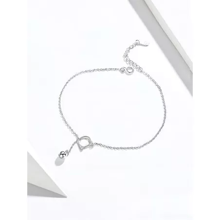 1 pieza Pulsera tobillera de moda dulce estilo S925 plata en forma de gato campana con sonido , elegante con encantador para de
