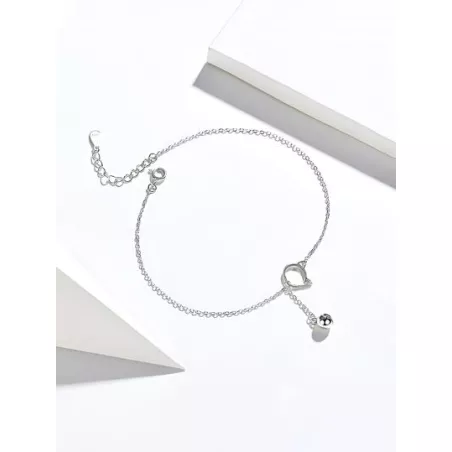 1 pieza Pulsera tobillera de moda dulce estilo S925 plata en forma de gato campana con sonido , elegante con encantador para de