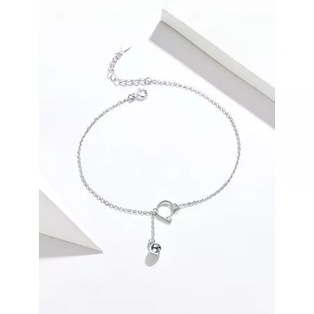 1 pieza Pulsera tobillera de moda dulce estilo S925 plata en forma de gato campana con sonido , elegante con encantador para de