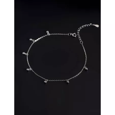 1 pieza Pulsera tobillera simple S925 plata diseño brillante , elegante con de moda para mujeres