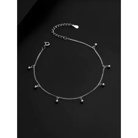 1 pieza Pulsera tobillera simple S925 plata diseño brillante , elegante con de moda para mujeres