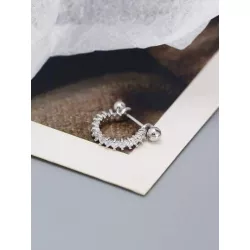 1 pieza de mujeres S925 plata oreja Tachuelas con diamante zirconia cúbica oreja Alfiler