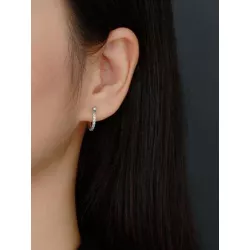 1 pieza de mujeres S925 plata oreja Tachuelas con diamante zirconia cúbica oreja Alfiler