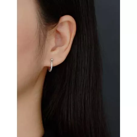 1 pieza de mujeres S925 plata oreja Tachuelas con diamante zirconia cúbica oreja Alfiler
