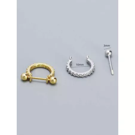 1 pieza de mujeres S925 plata oreja Tachuelas con diamante zirconia cúbica oreja Alfiler