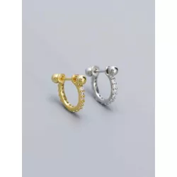 1 pieza de mujeres S925 plata oreja Tachuelas con diamante zirconia cúbica oreja Alfiler