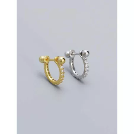 1 pieza de mujeres S925 plata oreja Tachuelas con diamante zirconia cúbica oreja Alfiler