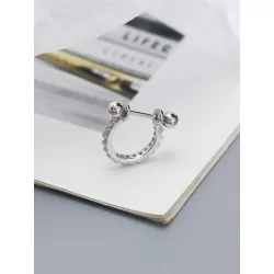 1 pieza de mujeres S925 plata oreja Tachuelas con diamante zirconia cúbica oreja Alfiler