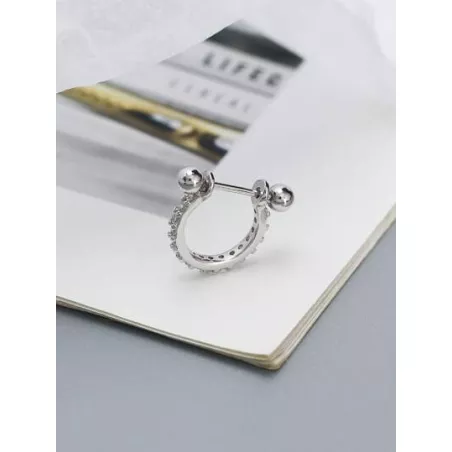 1 pieza de mujeres S925 plata oreja Tachuelas con diamante zirconia cúbica oreja Alfiler