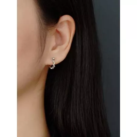 1 pieza de mujeres S925 plata oreja Tachuelas con diamante zirconia cúbica oreja Alfiler