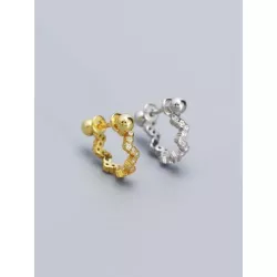 1 pieza de mujeres S925 plata oreja Tachuelas con diamante zirconia cúbica oreja Alfiler