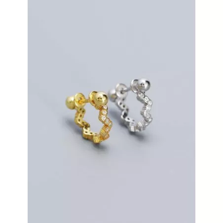 1 pieza de mujeres S925 plata oreja Tachuelas con diamante zirconia cúbica oreja Alfiler