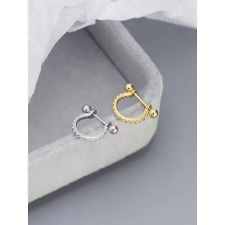 1 pieza de mujeres S925 plata oreja Tachuelas con diamante zirconia cúbica oreja Alfiler