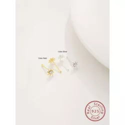 2 piezas Perno nariz sol en forma de color plata