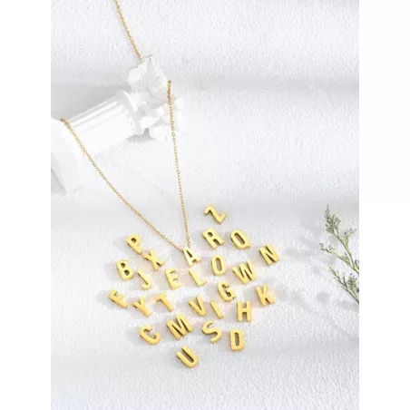 1 pieza Collar tendencia de moda simple lujo elegante banquete boda estilo 26 colgante de letra