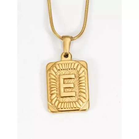 1 pieza Collar con colgante serpiente hueso con cadena alfabeto