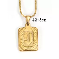 1 pieza Collar con colgante serpiente hueso con cadena alfabeto