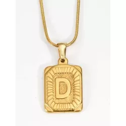 1 pieza Collar con colgante serpiente hueso con cadena alfabeto