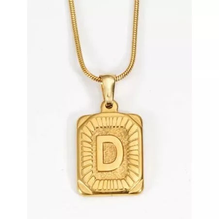 1 pieza Collar con colgante serpiente hueso con cadena alfabeto