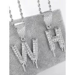 1 pieza Collar de moda zirconia cúbica colgante de letra para mujeres , fiesta & festival desgaste