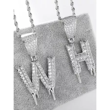 1 pieza Collar de moda zirconia cúbica colgante de letra para mujeres , fiesta & festival desgaste