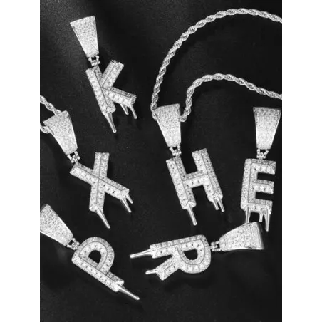 1 pieza Collar de moda zirconia cúbica colgante de letra para mujeres , fiesta & festival desgaste