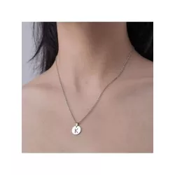 1 pieza Collar con colgante minimalista inglés con letra de acero inoxidable adecuado para para mujeres uso diario