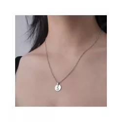 1 pieza Collar con colgante minimalista inglés con letra de acero inoxidable adecuado para para mujeres uso diario