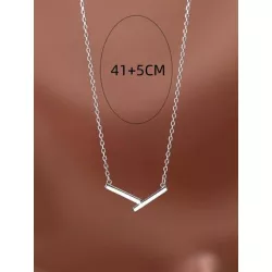 1 pieza Collar simple geométrico irregular en forma V , adecuado para de mujeres uso diario