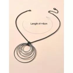 1 collar con colgante Circular incrustado de diamantes de imitación negros para mujer, joyería de fiesta